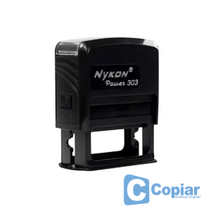 Carimbo Nykon Power Black 303  Tamanho da Impressão: 47x18mm Cor do Refil de Tinta: Preto /   / Máximo de linhas: 5 Linhas / Colocar as informações do carimbo em observação no final da compra.