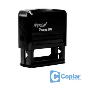 Carimbo Nykon Power Black 304  Medida da Impressão: 59x23mm Cor do Refil de Tinta: Preto /   / Máximo de linhas: 5 Linhas / Colocar as informações do carimbo em observação no final da compra.