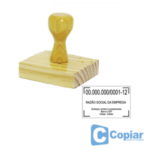 Carimbo de madeira cnpj  60x40 mm /    Colocar as informações do carimbo em observação no final da compra.